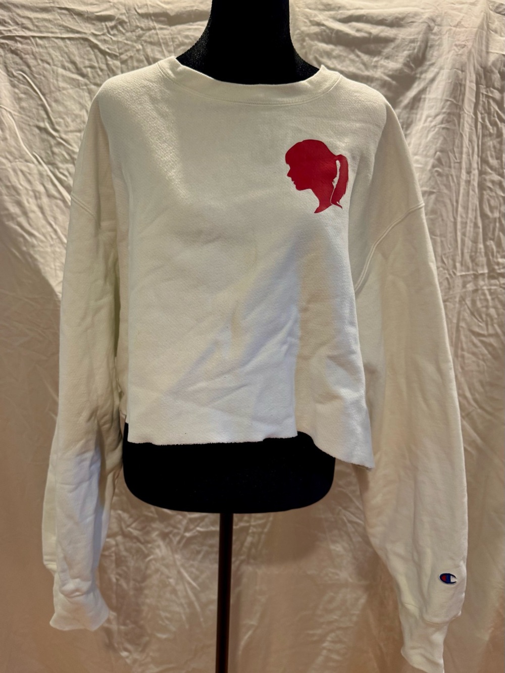 Champion White Cropped Crewneck Swiftie Sweatshirt